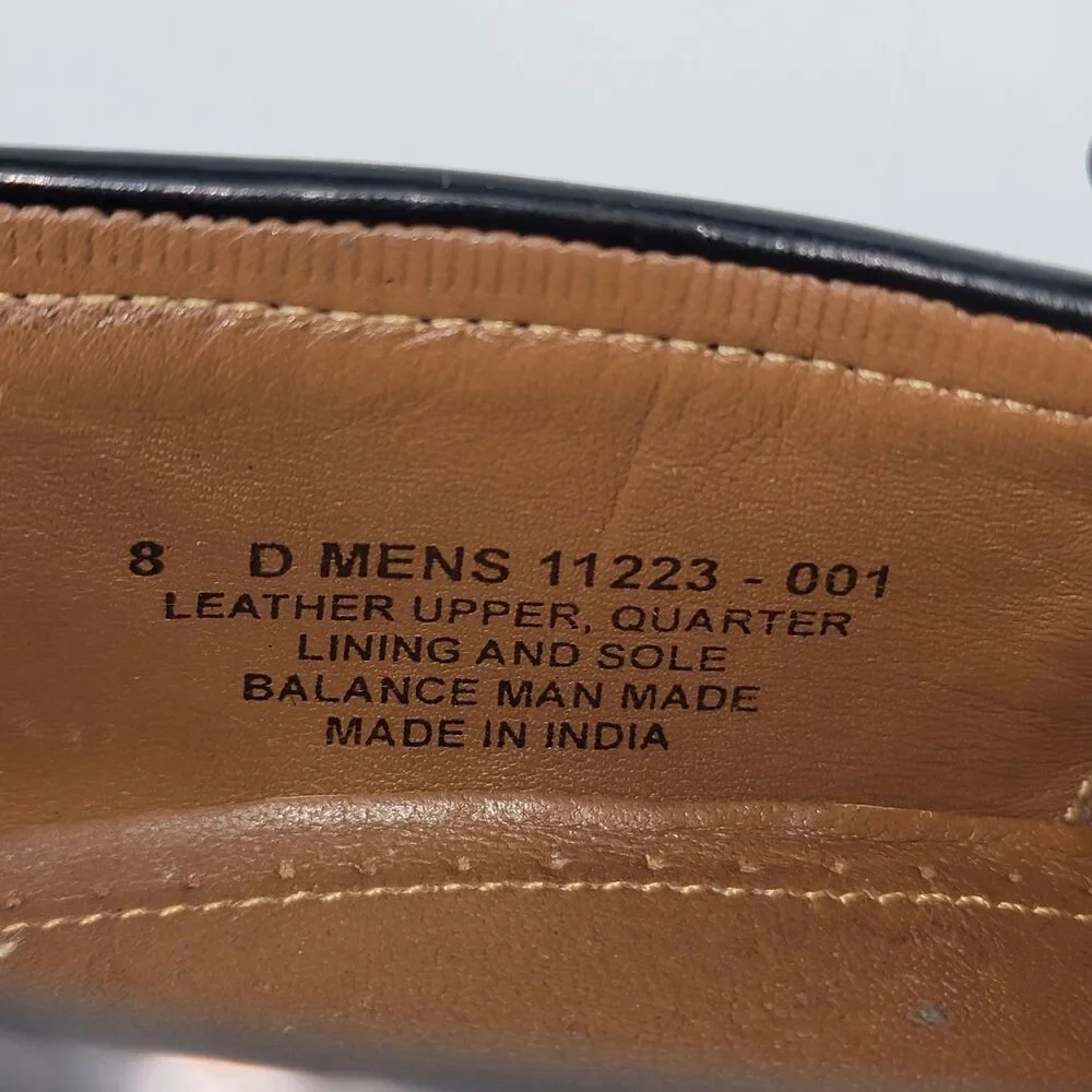 Florsheim Brinson Black Leather Kiltie Tassel Wingtip Loafers Shoes 8D 11223